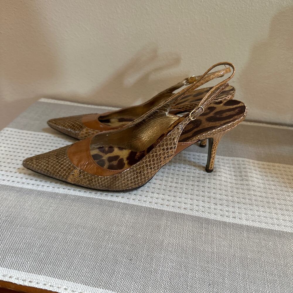 Dolce & Gabbana Brown Python Pointed-Toe Slingbac… - image 3